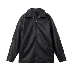 Men's Korean Leather Casual Baseball Jacket