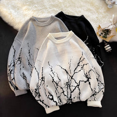 Round Neck Pullover Sweater Retro Couple Sweater