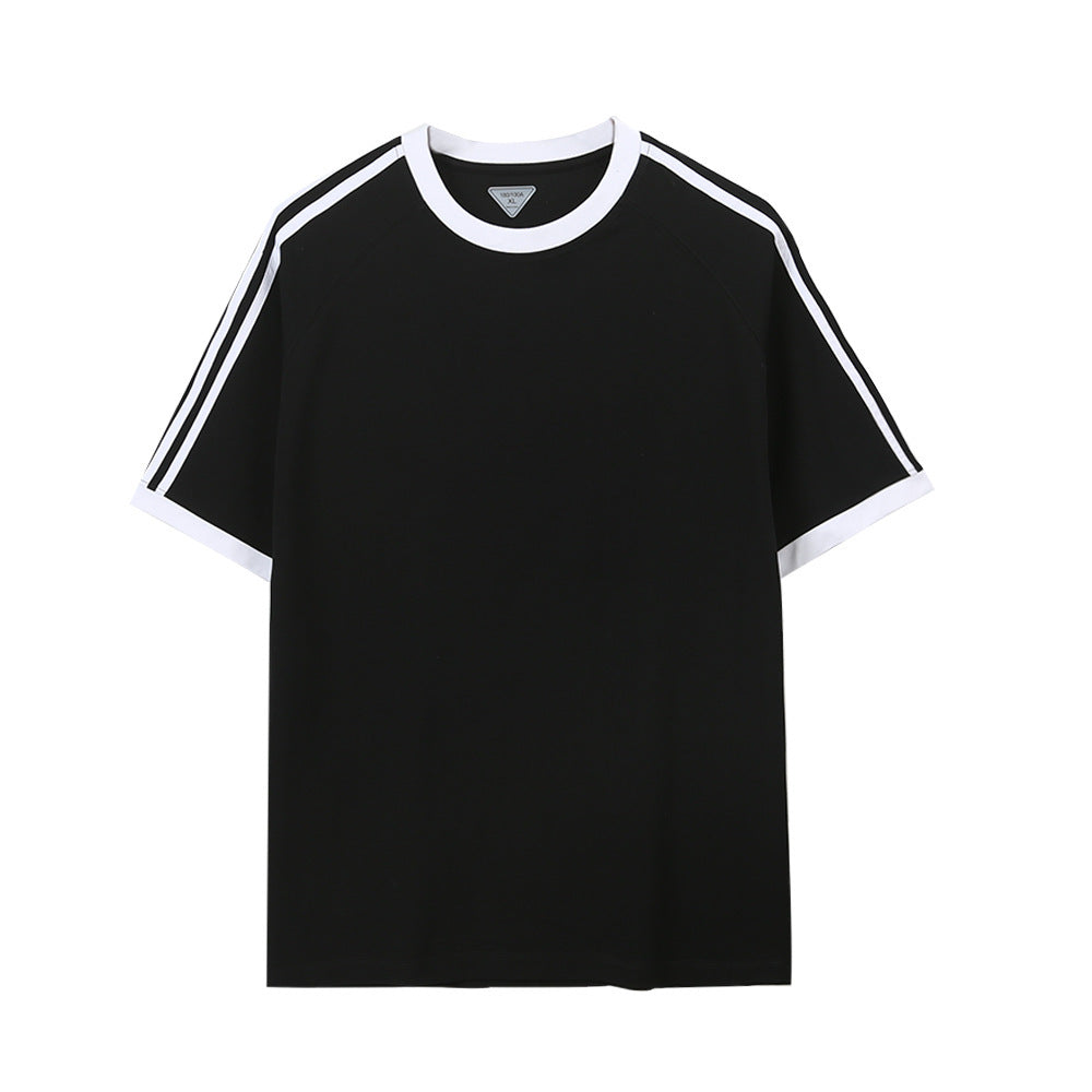 Men's And Women's Ice Silk Stripes Five-point Top